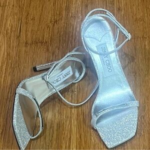 Jimmy Choo Silver Glitter Women's Shoes